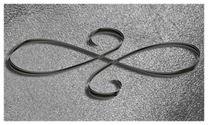 DNSEMP-C-601-BK-SH-SL Black Scroll Shimmer Silver